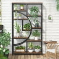 thumbnail image 5 of Tribesigns Bookshelf, Industrial 5 Tier Etagere Bookcase, Freestanding Tall Bookshelves Display Shelf Storage Organizer with 9-Open Storage Shelf for Living Room, Bedroom (Brown), 5 of 21