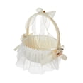 thumbnail image 2 of Canasta de bodas, canasta de niñas de bodas, cesta de almacenamiento de Bownot Satin Flower Basket para boda, pieza central, 2 of 9