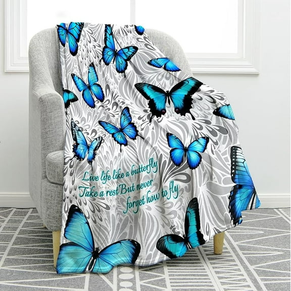 Butterfly Throw Blanket Gifts for Women Girls, Christmas Birthday Valentines Butterfly Lovers Gifts for Adult Kids, Butterflies Blanket Decor for Home Bed Couch