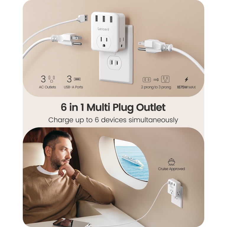 UK Wall Charger With 2 USB Ports - 3 Pin Plug Adapter For Phones & Tablets