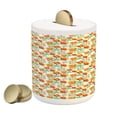 thumbnail image 1 of Floral Piggy Bank, Charming Blossom Garden Field Spring Branches Watercolor Art, Ceramic Coin Bank Money Box for Cash Saving, 3.6" X 3.2", Forest Green Vermilion, by Ambesonne, 1 of 4