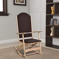 thumbnail image 5 of Benzara BM196595 Wooden Folding Rocking Chair with Woven Fabric Upholstered Seat & Back, Brown, 5 of 5