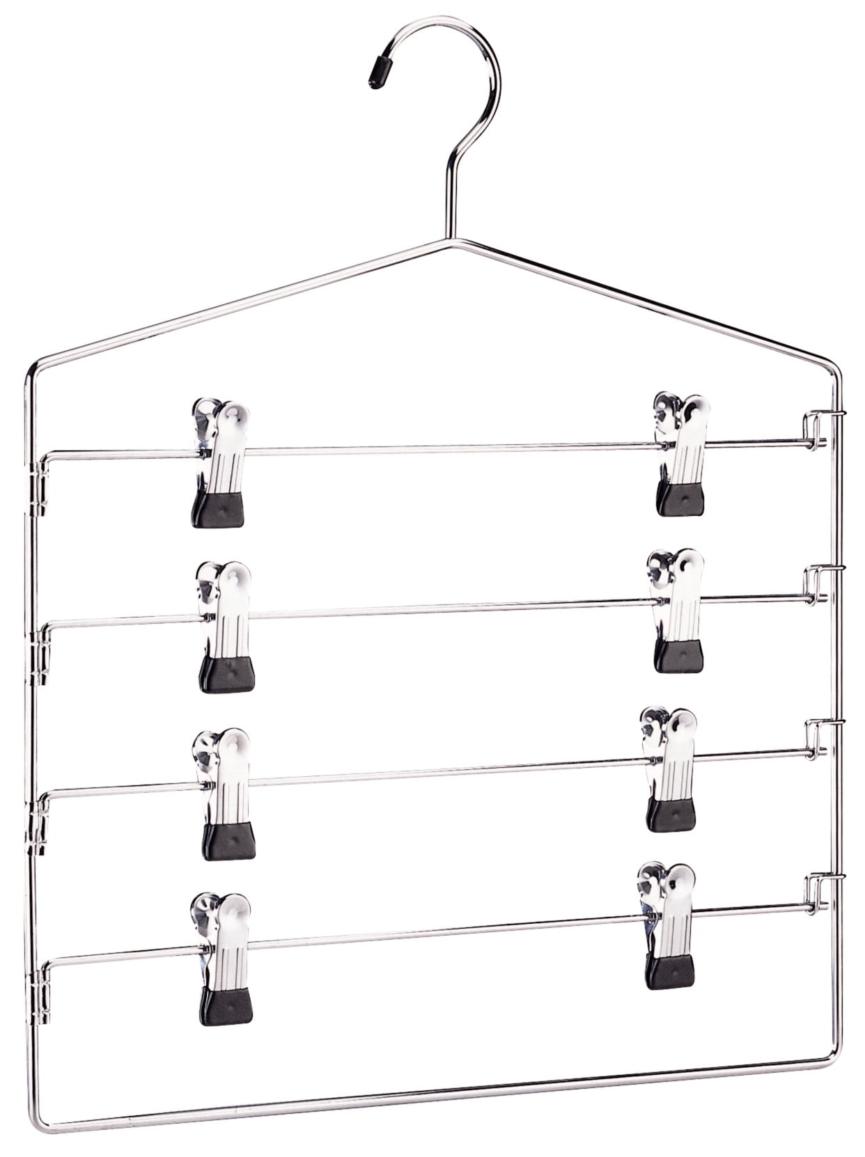 Organize It All Chrome 4 Tier Swing Arm Slack Closet Hanger 