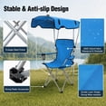 thumbnail image 5 of REDCAMP Portable Camping Chair with Canopy Heavy Duty Outdoor Folding Chair with Shade 600D Oxford for Beach Fishing Lawn Picnic Blue, 5 of 8