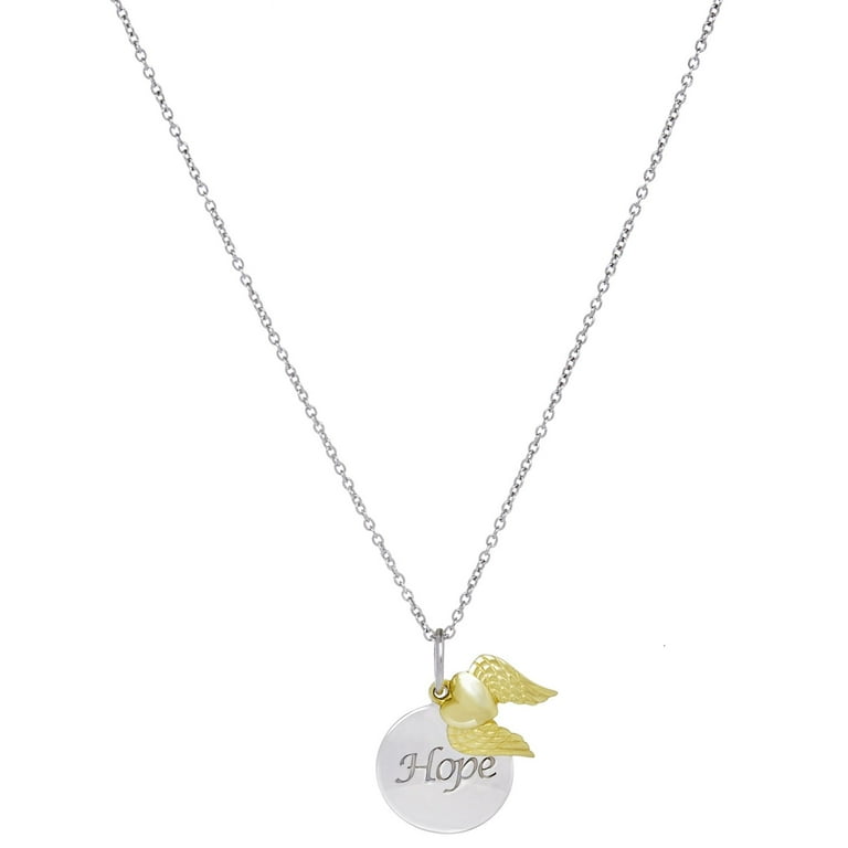 Angel word online necklace silver
