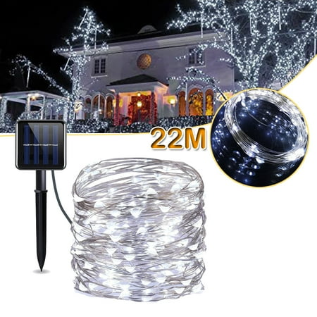 

OBOSOE 22M 200 LED Firefly Lights Solar Waterfall Lights Fairy Lights Outdoor Solar LED Light