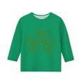 thumbnail image 4 of FAIWAD Hauts pour Enfants Garçons Filles Jour de la Saint-Patrick Unisexe Col Rond Manches 3/4 Trèfle Chandail Décontracté Ample Quotidien, 4 of 4