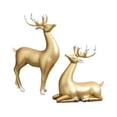 thumbnail image 3 of 2 Pieces Reindeer Figurines Deer Statues Resin Material Holiday Decoration for Living Room Office, 3 of 9