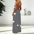 thumbnail image 4 of Aimik Women's Scoop Neck Spaghetti Strap Dress Summer Fashion Print Loose Straight Maxi Dress Relaxed Fit Lounge Vacation Dress, 4 of 6