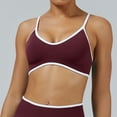 thumbnail image 2 of Arlun,Sports Bras for Women Wireless High Support Seamless Bralettes Full Coverage No Underwire Color Block Workout Bra for Running Exercise Yoga Gym Fitness Training Brick Red L, 2 of 5