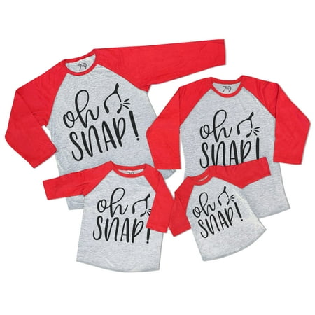 

7 ate 9 Apparel Matching Family Happy Thanksgiving Shirts - Funny Oh Snap! Wishbone Shirt - Red Shirt 4T