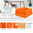 thumbnail image 3 of PiccoCasa Soft Plush Lightweight Fleece Blanket for Bed Couch Sofa Orange 90" x 108", 3 of 8