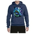 thumbnail image 2 of Great White Shark Species in Ocean | Mens Fishing Hooded Sweatshirt Graphic Hoodie, Vintage Heather Navy, Medium, 2 of 3