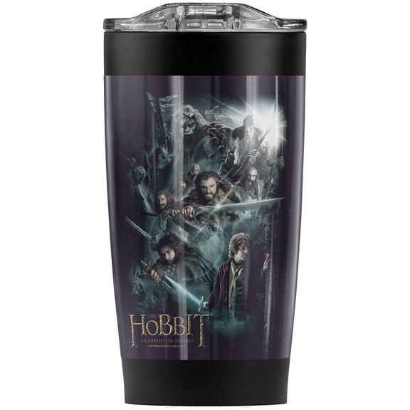 The Hobbit/Epic Adventure Black Stainless Steel Tumbler 20 oz Coffee Travel Mug/Cup, Vacuum Insulated & Double Wall with Leakproof Sliding Lid | Great for Hot Drinks and Cold Beverages