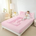 thumbnail image 4 of jejeloiu Chic Bowtie Bow Bed Sheets,Girls Pink Bowknot King Sheets,First Letter E Sheet Set For Teens,Super Cozy Room Decor,4pcs, 4 of 7