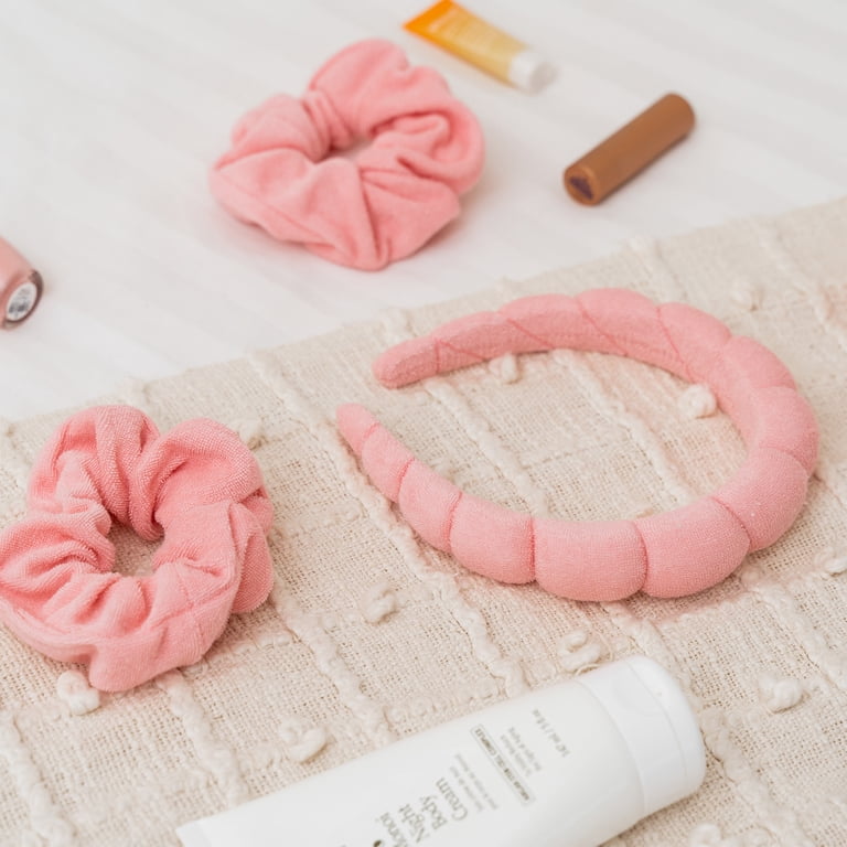 2pcs Pink Headband with Matching Scrunchie Hair Tie 2pcs Pink Headband with Matching Scrunchie Hair Tie main image 3
