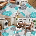 thumbnail image 5 of Turquoise Grey Sunflowers Area Rugs 4'x6', Washable Small Throw Rugs for Office Bathroom, Boho Rustic Floral Vintage Blossom Indoor Outdoor Rug Non-Slip Low Pile Carpet Runner Reversible Floor Mats, 5 of 8