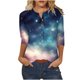 thumbnail image 2 of Tejiojio Womens Summer Crew Neck Casual T Shirt 3/ Length Sleeve Blouses Tops Athletic T-Shirt for Women Graphic S-3XL, 2 of 7