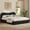 Black, variant on Harper & Bright Designs Queen Minimalist Flat Panel Bed, Berber Fleece Upholstered Platform Bed Queen Size with Wood Supporting Feet for Bedroom, White
