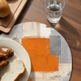 thumbnail image 3 of Burnt Orange Grey Round Placemats Set of 4 for Dinning Tables,Heat-proof Braided Table Mats 15 Inch,Abstract Modern Oil Painted Geometric Washable Place Mat for Kitchen Restaurant Party Table Decor, 3 of 9