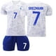 thumbnail image 1 of Uniforme de la selección nacional de la Copa del Mundo, camiseta de Francia, traje de uniforme de fútbol personalizado para niños, uniforme de entrenamiento para hombres y mujeres, Mba Peshalejos 7mo, 1 of 1