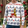 thumbnail image 2 of Chandail à Capuche Sans Capuche pour Hommes Hiver Chaud Col Rond Chandail Imprimé Flocon de Neige Père Noël Décontracté Confortable Doux, 2 of 4