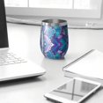 thumbnail image 3 of 12oz Stemless Wine Tumblers Purple Ethnic Mandala Pattern Vacuum Insulated Stainless Steel Travel Tumbler Cups Mug with Lid and Straw for Champaign,Cocktail,Beer with Cleaning Brush, 3 of 5