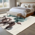 thumbnail image 5 of Teal Blue Floral Area Rugs 5x8 for Living Room, Vintage Rustic Botanical Beige Wooden Non Slip Washable Rug Runner, Low Pile Indoor Floor Carpet Mat Bathroom Rugs for Bedroom, Kids Room, 5 of 9