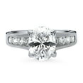 thumbnail image 2 of BERRICLE Sterling Silver Solitaire Wedding Engagement Rings 2.5 Carat Oval Cut Cubic Zirconia CZ Cocktail Promise Ring for Women, Rhodium Plated Size 6.5, 2 of 9