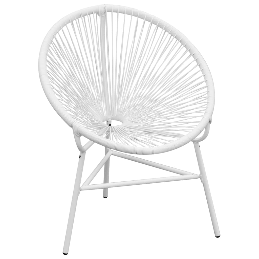 Ferry Patio String Moon Chair Poly Rattan WhiteOutdoor Chairs