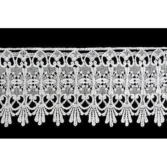 Lily 4" Wide White Floral Guipure Venice Lace Trim Sewing Notions Crafts by Yard