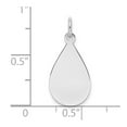 thumbnail image 2 of White Sterling Silver Charm Pendant 25 mm 12 Rh-Plt Engraveable Teardrop Polished Front Satin Back Disc, 2 of 2