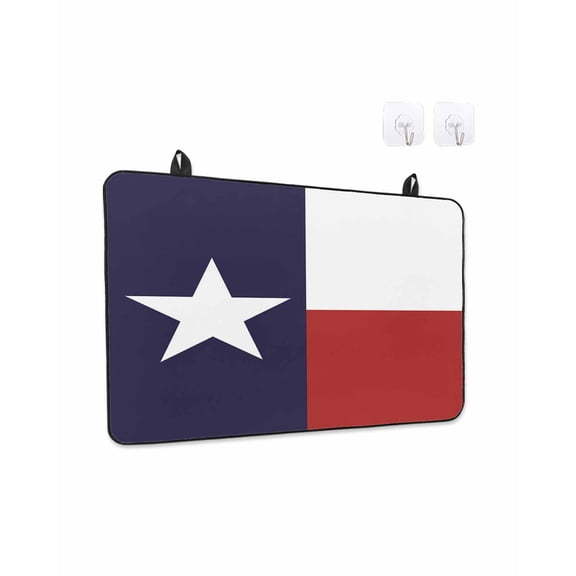 Stove Top Covers for Electric Stove, Blue Red White Texas Flag with Star, Kitchen Glass Ceramic Electric Cooktop Covers 31"x24", Minimalistic Geometric Stripe HeatResistant Oven/Countertop Protector