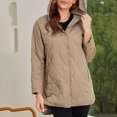 thumbnail image 5 of HAiming Women's Winter Cotton Jacket Long Sleeved Button down Hooded Coat Thicken Warm Casual Outerwear with Pocket, 5 of 6