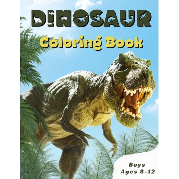 Dinosaur Coloring Book Boys Ages 8-12: Children's Inspirational Coloring Book With Mythical Creatures., (Paperback)
