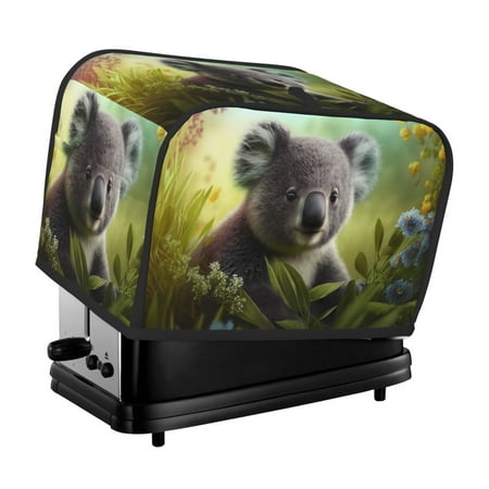 

KLL Daisy Koala Print 2 Slice Toaster Dust Covers Kitchen Small Appliance Cover with 2 Pockets Can hold Jam Spreader Knife & Toaster Tongs (11.4 x 7.9 x 7.5)