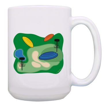 ThisWear Disc Golf Themed Gifts Disc Golf Course Ceramic 15oz Coffee Mug DiscGolf
