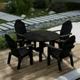 thumbnail image 3 of Wildridge Classic 5-Piece 46" Round Dining Set with Deck Chairs, Black - Outdoor Weather Resistant Recycled Plastic Furniture for Patio, 3 of 6