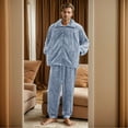thumbnail image 2 of Yuncity Men's Pajama Sets Home Plushwinter With Warm Pockets Set Pjs Men Pajama Set L, 2 of 8
