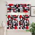 thumbnail image 6 of Abstract Seamless Stitching Curtain Valances Set Red Black Striped Design Kitchen Curtains 36&nbsp;inch Length Rod Pocket Valance and Tiers 3 Piece Set Small Bedroom Bathroom Laundry Decor, 6 of 9