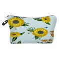 thumbnail image 1 of Cosmetic Bags Romantic Sunflower Print Waterproof Large Capacity Organizer Bag for Daily Use, 1 of 10