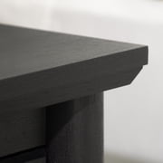 My Texas House Monroe 1-Drawer Nightstand with USB and Outlet, Black Oak Finish