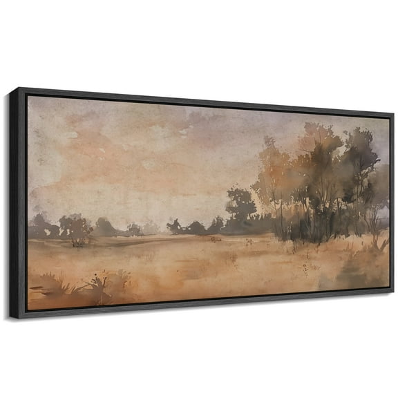 Large Framed Canvas Print Abstract Modern Wall Art Decorative Ready to Hang Painting for Living room Bedroom - 60"x30" Black Frame