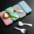 thumbnail image 5 of Child Safe Stainless Steel Mini Spoon And Fork Set For Travel And Picnics, 5 of 8