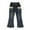 Navy, variant on MKOSPLRT Bootcut Jeans for Toddler Girl High Waist Funny Flare Jeans Baggy Wide Leg Denim Jeans Cute Bow Bell Bottom Jeans with Pocket
