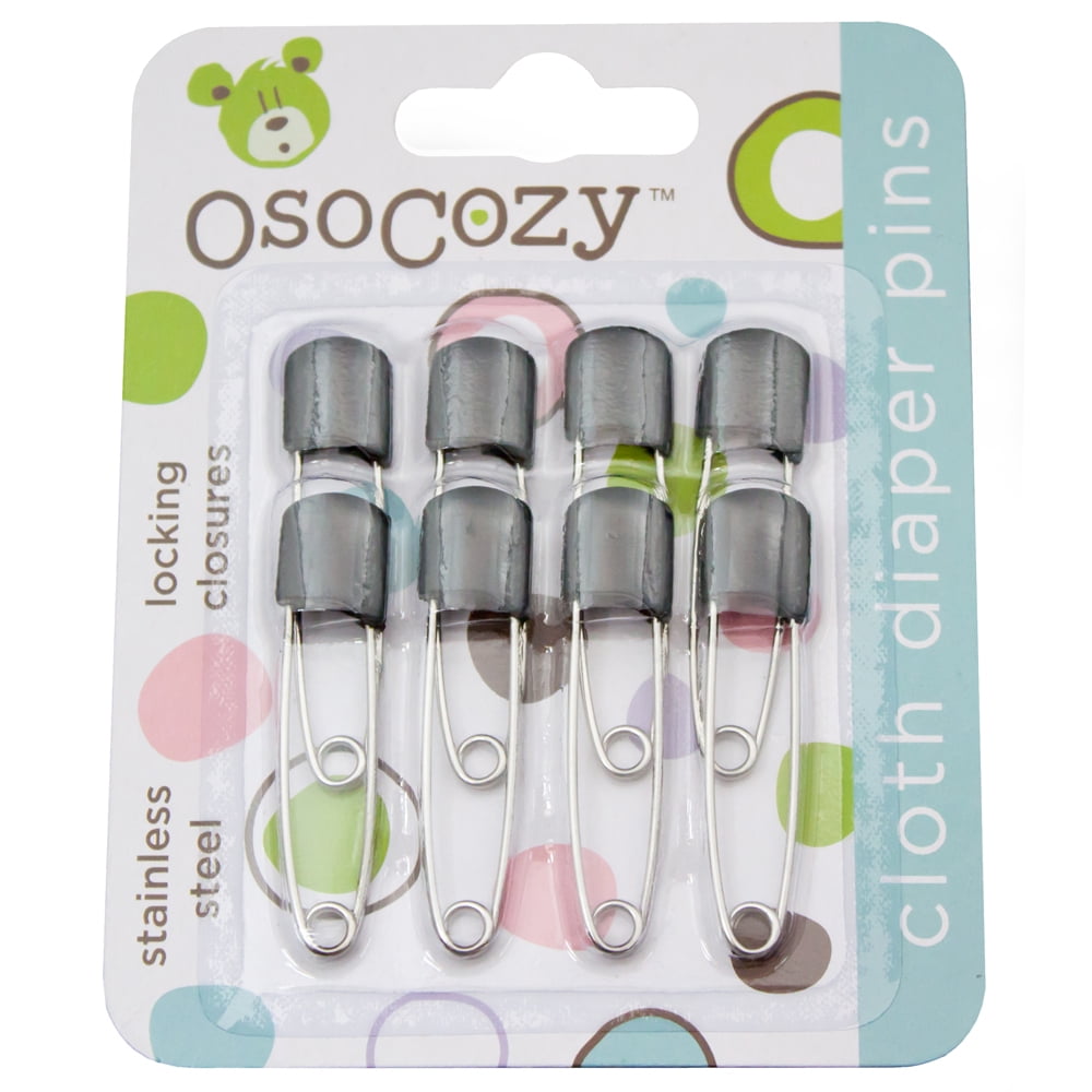 OsoCozy Diaper Pins (8pk), Black