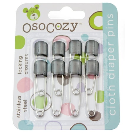 OsoCozy Diaper Pins (8pk), Black