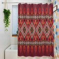 thumbnail image 3 of Red Retro Boho Extra Long Shower Curtain Set, Waterproof Shower Curtains for Bathroom, Vintage Ethnic Tribe Abstract Art Washable Fabric Bath Curtain for Bathtub Decoration with Hooks 72x96 Inches, 3 of 9