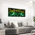 thumbnail image 3 of Erosebridal Gaming Gamer Canvas Wall Art Living Room, Gold Green Gradient Lines Framed Wall Art Set of 3, Neon Gradient Gamepad Wall Decor for Bedroom, Luxury Bedroom Decorative, 3 of 5