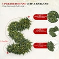 thumbnail image 4 of Thick Christmas Garlands with Light and Cedar Branches, Green Cedar Garland for Christmas Decorations, Artificial Greenery Garland for Table Mantle Wall Indoor Outdoor Holiday Decor, 1 Pcs, 6 Ft, 4 of 4
